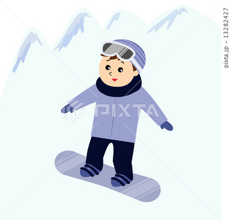 スノーボード スノボ 子供 男の子のイラスト素材 - PIXTA
