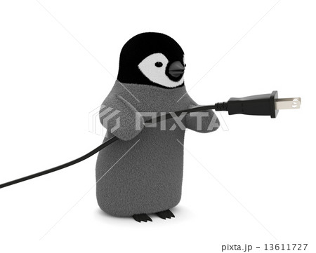 ペンギン 節電 かわいい キャラクターのイラスト素材