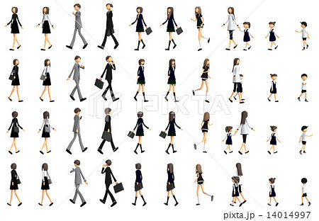 通行人 歩行者 人物 通学のイラスト素材