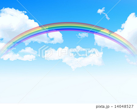 雲 背景 虹 青空のイラスト素材