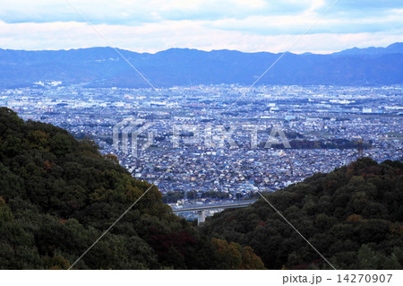 大和平野 奈良盆地 信貴山 奈良県の写真素材