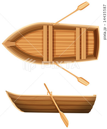 木造船 小船 ウッド 絵 木材のイラスト素材