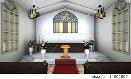 教会 屋内 ｃｇ ミサのイラスト素材 Pixta