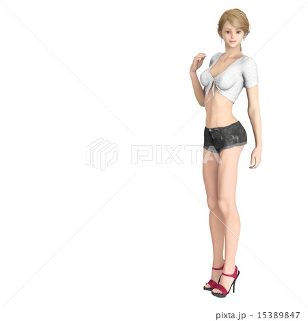 女性 夏 薄着 美脚のイラスト素材