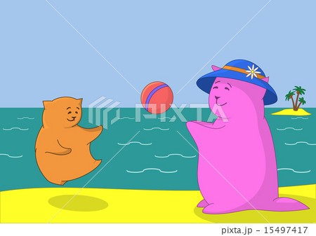動物 クマ イラスト バレーボール キャラクター おもちゃの写真素材