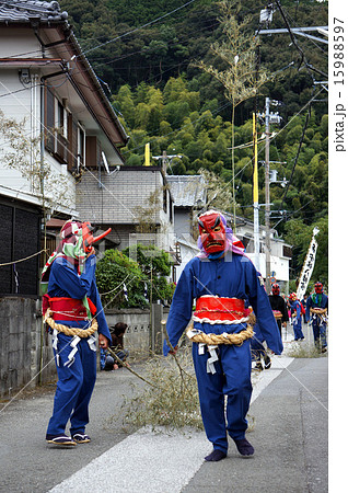 天狗 顔 面 怖いの写真素材