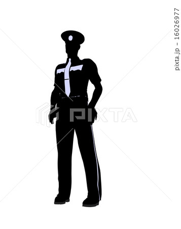 警察官 シルエットの写真素材 警察官 シルエットの写真素材