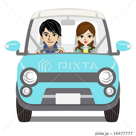 ドライブ デート カップル 運転のイラスト素材