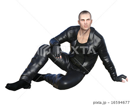 革ジャン 動作 男性 ポーズのイラスト素材