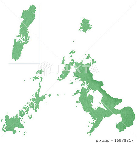 五島列島 地図 長崎県地図のイラスト素材