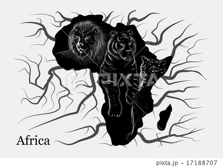黒豹 豹 陸上動物 動物のイラスト素材 Pixta