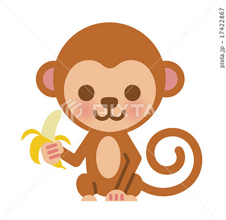 猿 バナナ イラスト ベクターのイラスト素材