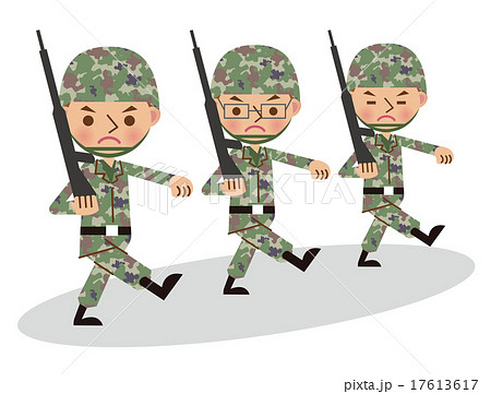 兵隊行進のイラスト素材