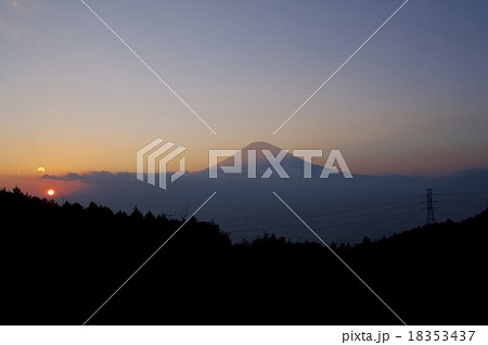 富士山 乙女峠 夕焼け 御殿場の写真素材 - PIXTA