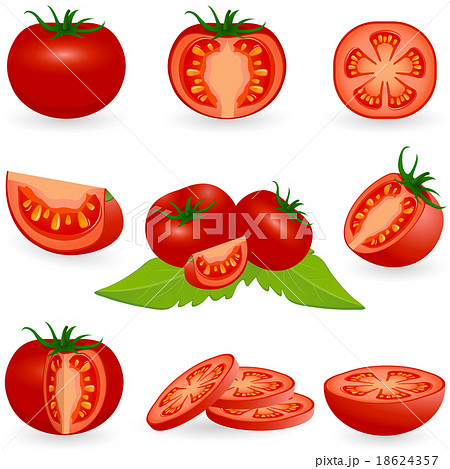 野菜 トマト アイコン 断面のイラスト素材 Pixta