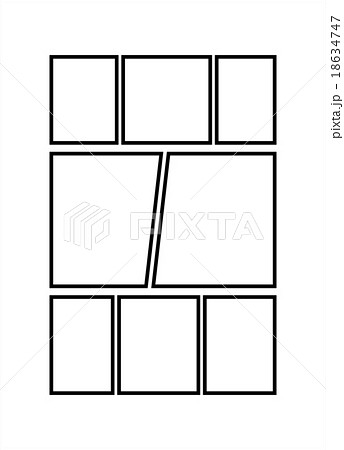 コマ割り コマ割 コマ マンガのイラスト素材 Pixta