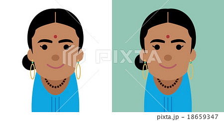 ネパール人 女性 ネパールのイラスト素材