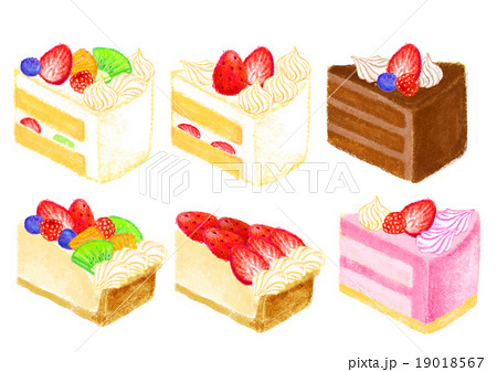 フルーツタルト イチゴのケーキのイラスト素材 Pixta