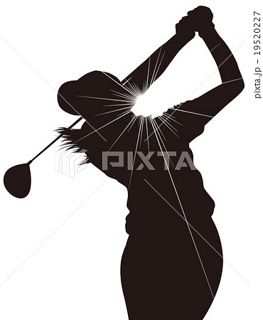 フィニッシュ 影 ゴルフ スイングのイラスト素材