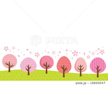 桜 桜並木 並木道 背景のイラスト素材