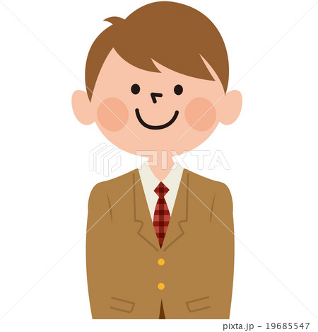 中学生 高校生 ブレザー 男子のイラスト素材