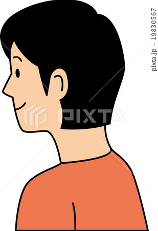 微笑む２０代女性の横顔のイラスト素材