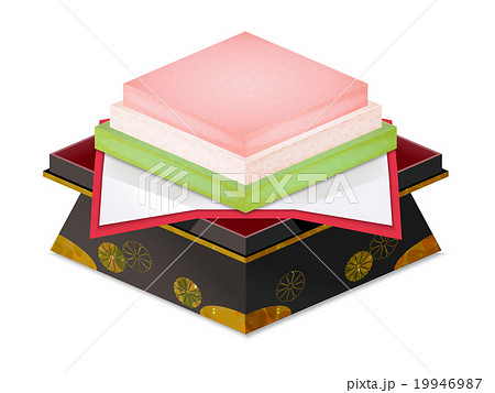 ひし餅 雛祭り 土台 三色のイラスト素材