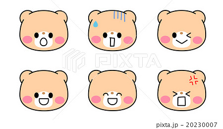 熊 顔 表情 セットのイラスト素材