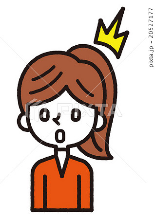 女性 驚く びっくり 表情のイラスト素材