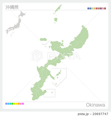沖縄県の地図のイラスト素材