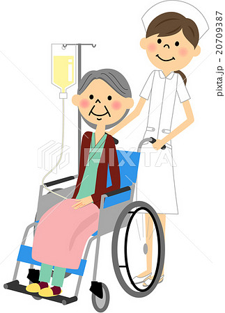 ナース 点滴 医療 仕事のイラスト素材