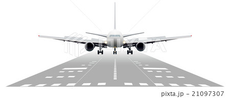 滑走路 飛行機 離陸 Cgのイラスト素材
