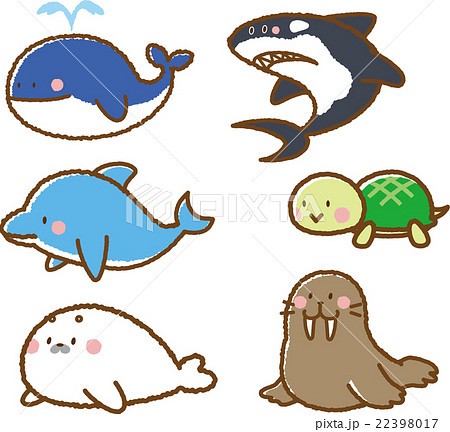 海の生き物のイラスト素材