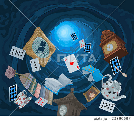 アリス 落下 落ちる 注ぐのイラスト素材