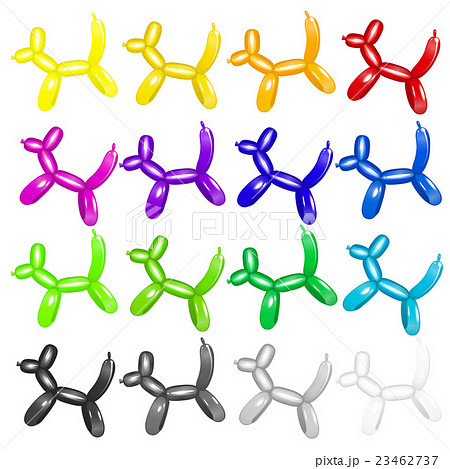 犬 風船 プードル バルーンアートのイラスト素材