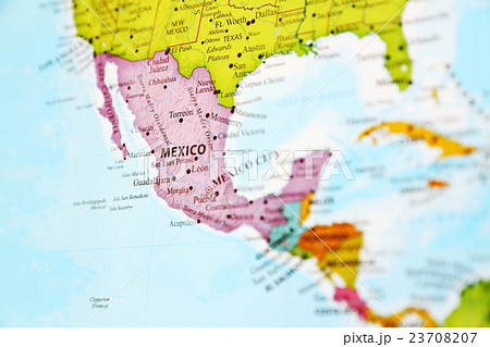 世界地図 地図 メキシコ 英語の写真素材