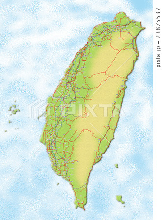 台湾 地図のイラスト素材