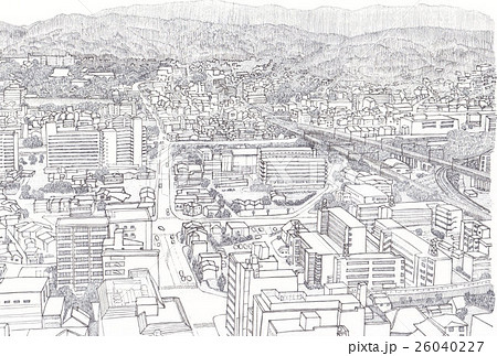 俯瞰図 街 建物 鳥瞰図 都市 ビルのイラスト素材