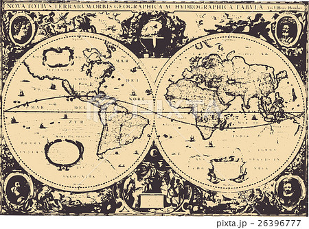 大航海時代 世界地図 地理の写真素材