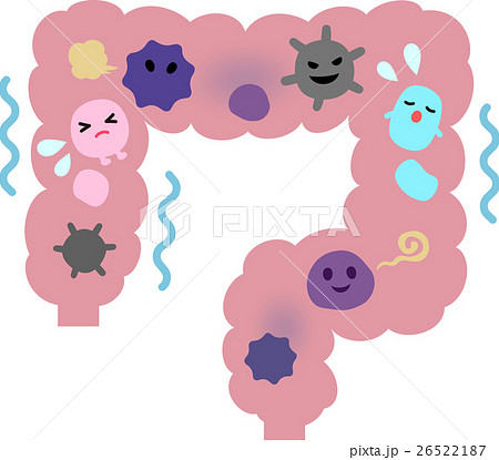 悪玉菌のイラスト素材