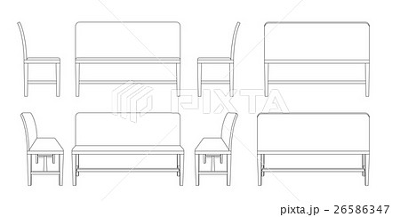 ベンチシート 横のイラスト素材