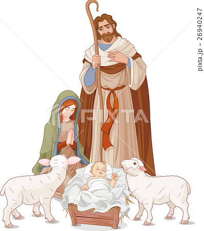 キリスト 誕生 イエスキリスト 神聖なのイラスト素材