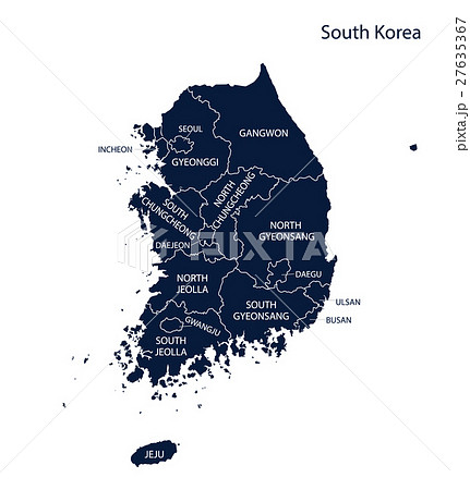 韓國南韓韓式地圖插圖素材