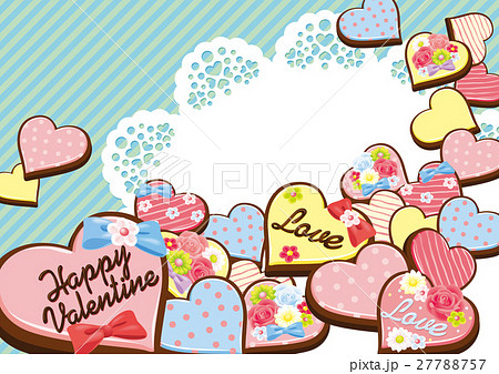 バレンタイン バレンタインデー フレーム 枠の写真素材