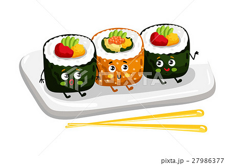 お寿司 すし 寿司 キャラクターのイラスト素材