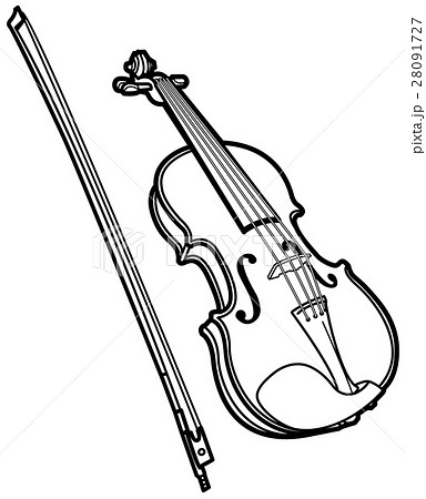 バイオリン ヴァイオリン 弓 弦楽器のイラスト素材