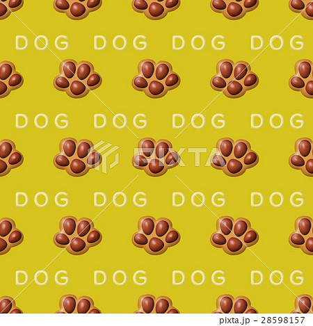 肉球 壁紙 連続パターン 犬の写真素材
