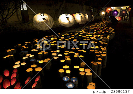 手作り灯篭の写真素材