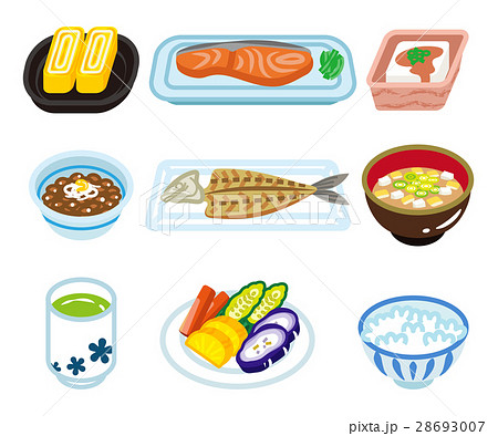食べ物 ベクター 和食 セットのイラスト素材