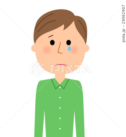 ベクター 男性 人物 悲しいのイラスト素材
